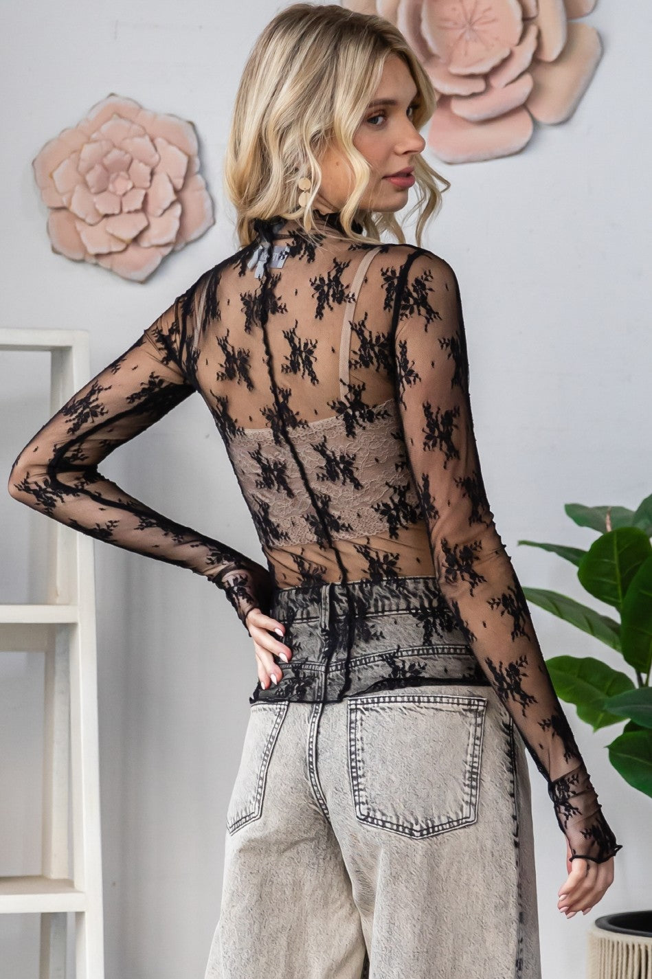 Lace See Through Top