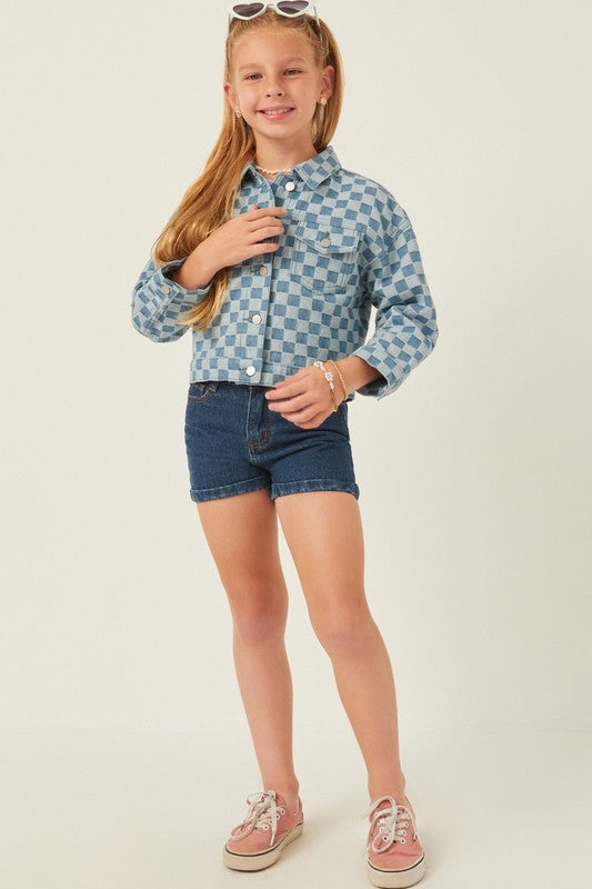 Checker Denim Jacket