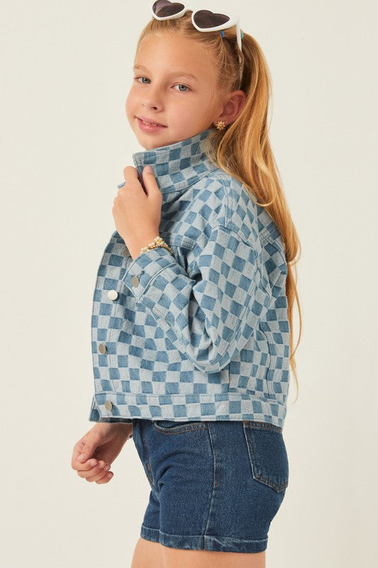 Checker Denim Jacket