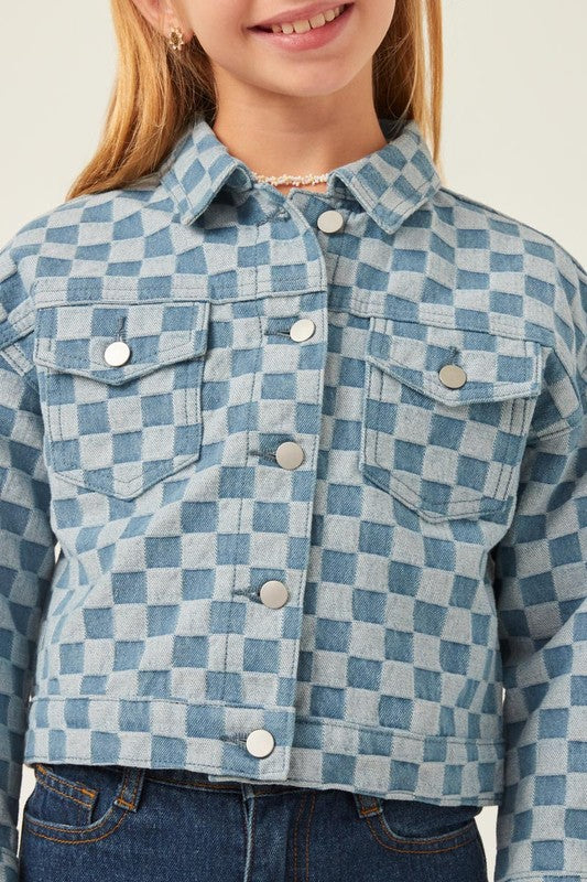 Checker Denim Jacket