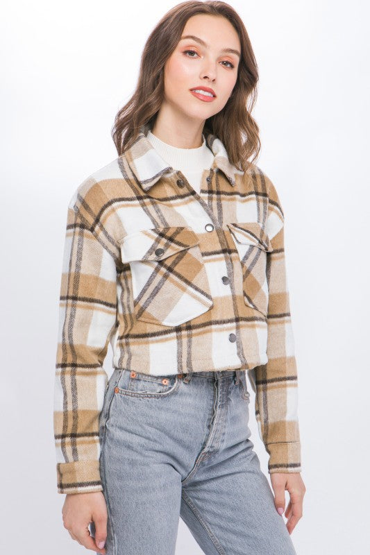 Plaid Cropped Outerwear