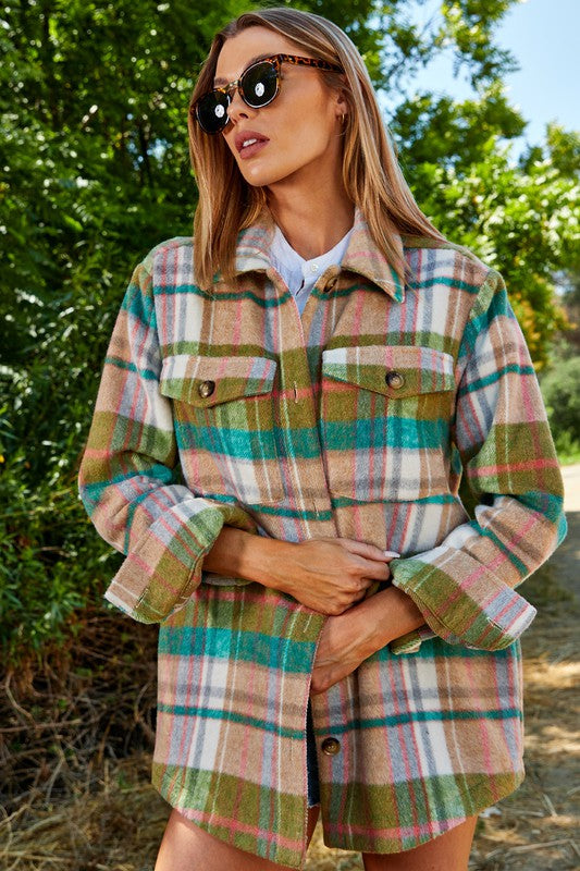 Multi Color Plaid Shacket