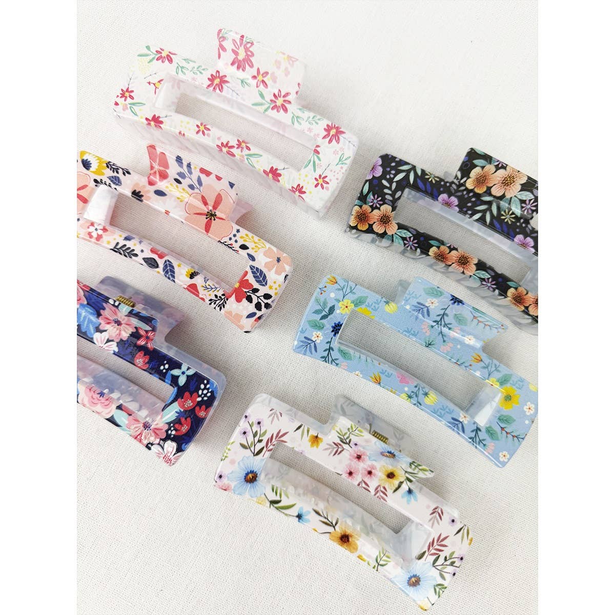 Flower Print Hair Clip