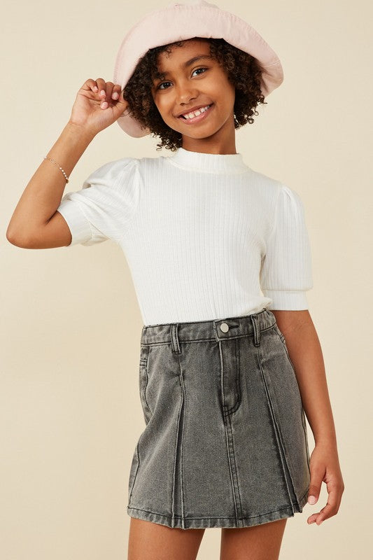Washed Denim Skirt