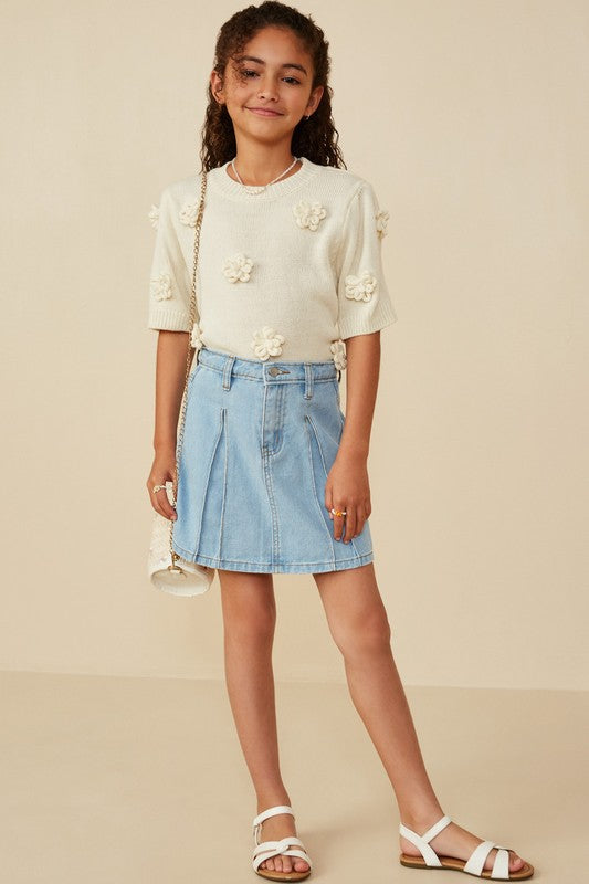 Washed Denim Skirt