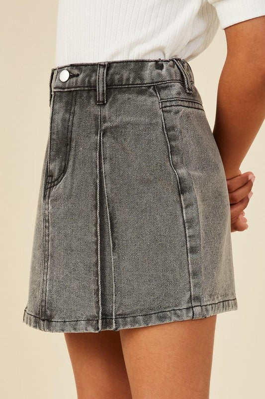 Washed Denim Skirt