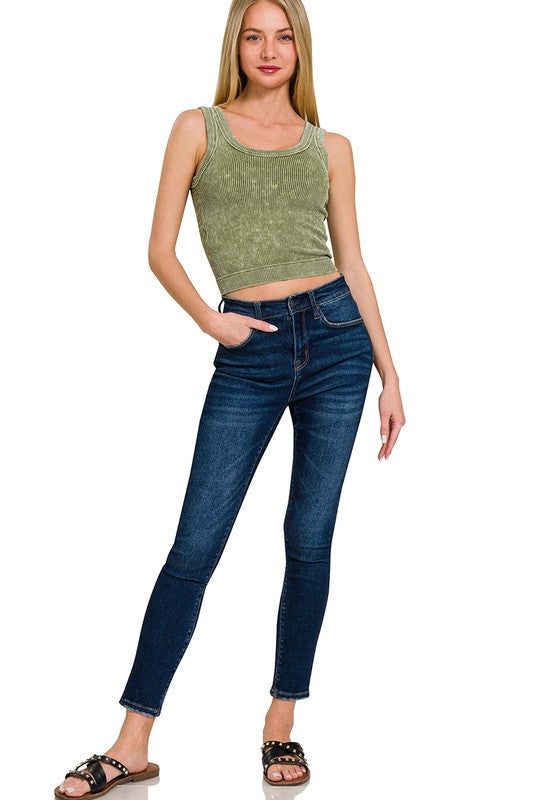 Washed Ribbed Seamless Top