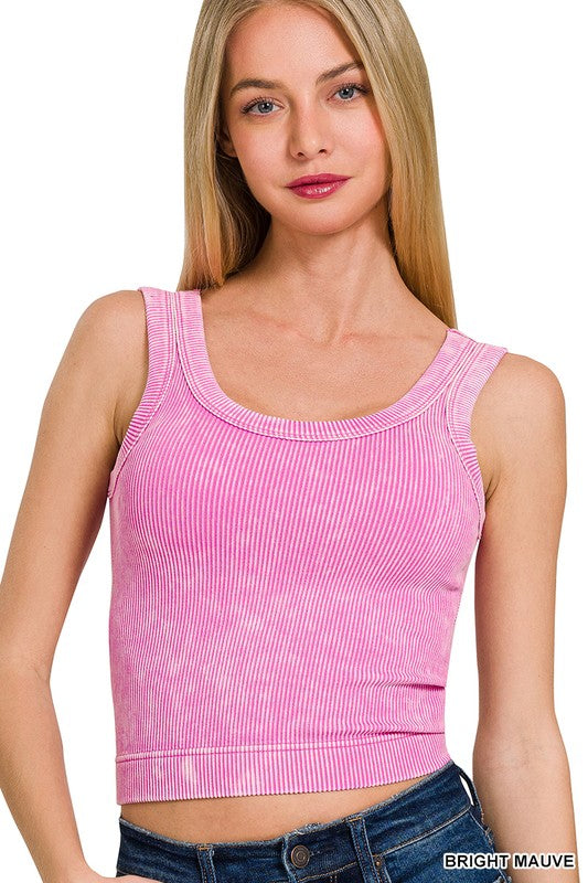 Washed Ribbed Seamless Top