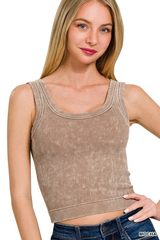 Washed Ribbed Seamless Top