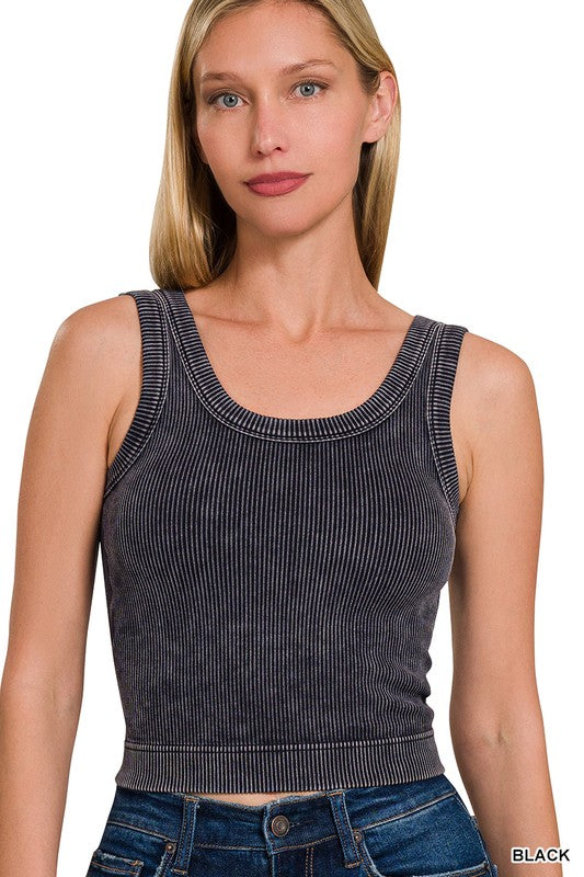 Washed Ribbed Seamless Top