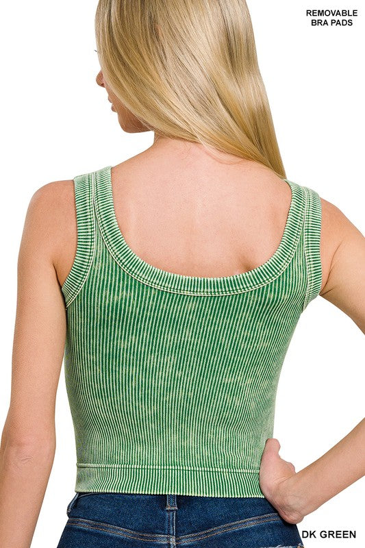 Washed Ribbed Seamless Top