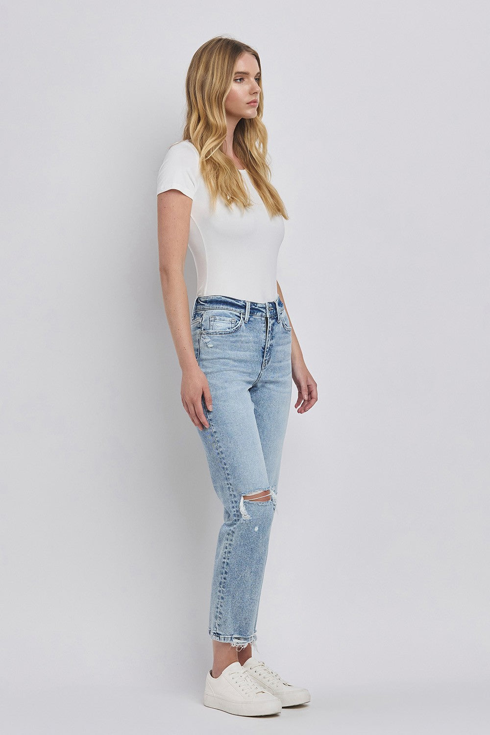 Distressed Straight Jeans
