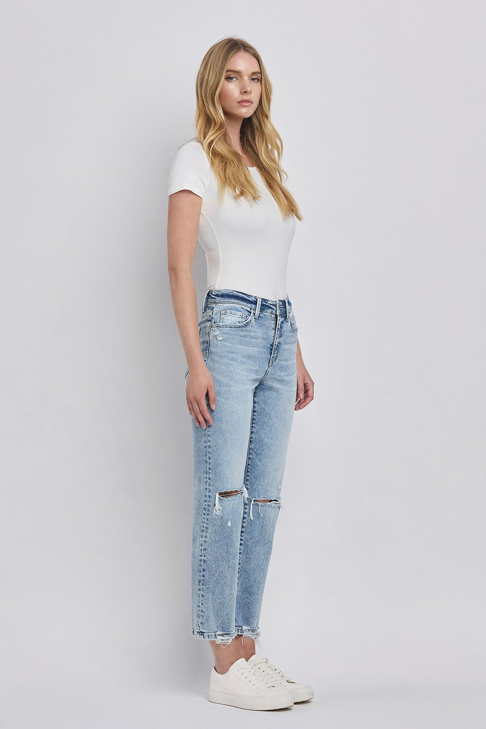 Distressed Straight Jeans