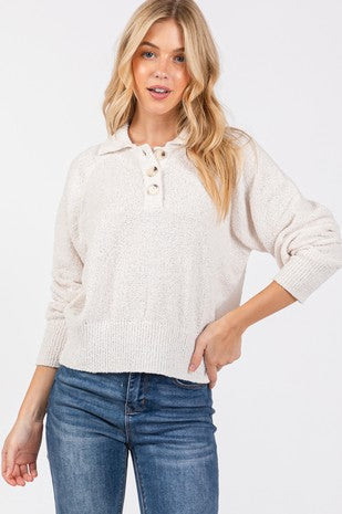 Fuzzy Button Up Sweater Willow Wild