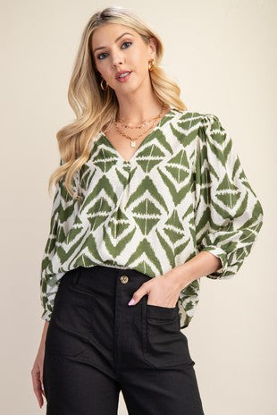 Voluminous Sleeve Blouse