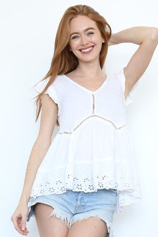 Eyelet Embroidered Top