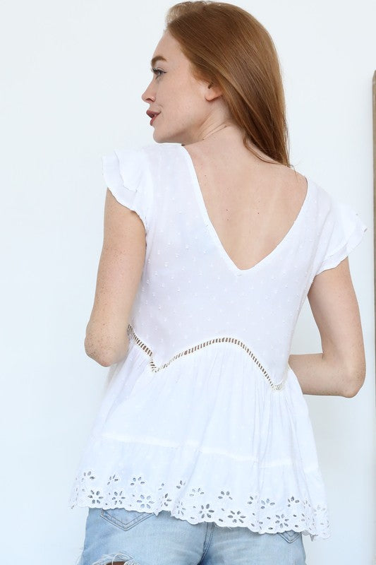 Eyelet Embroidered Top