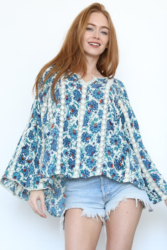 Lace Bell Sleeve Blouse