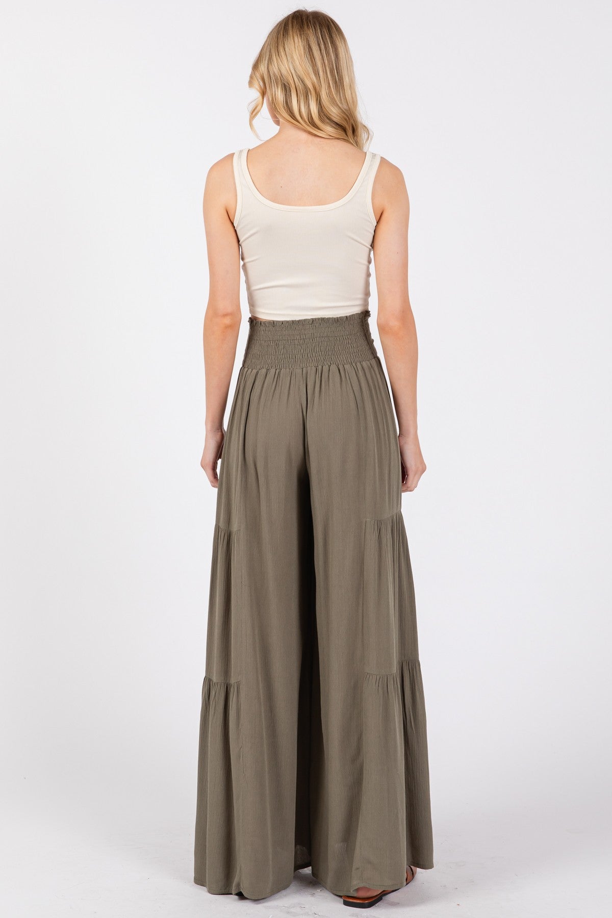 Woven Solid Hemming Pants