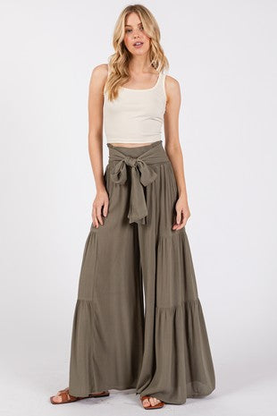 Woven Solid Hemming Pants