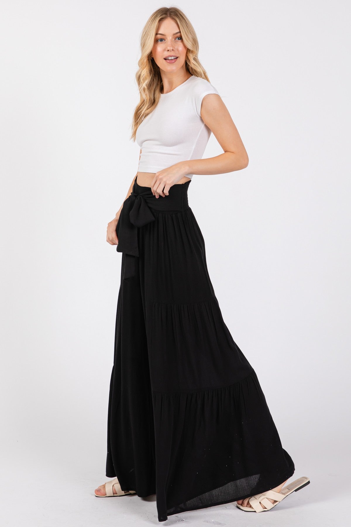Woven Solid Hemming Pants