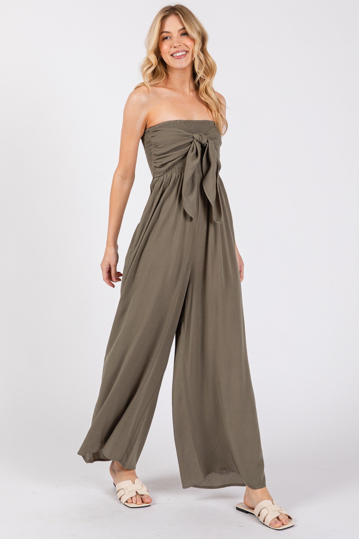 Front Tie Tanktop Jumpsuit