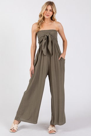 Front Tie Tanktop Jumpsuit