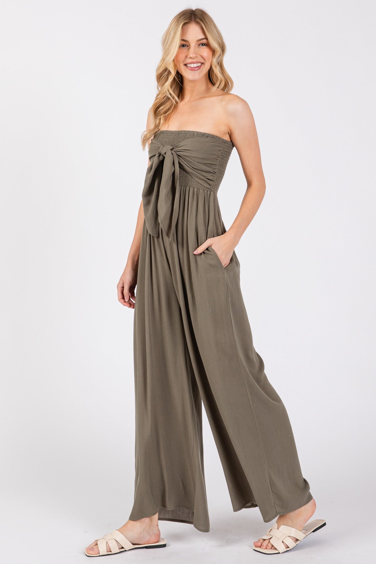 Front Tie Tanktop Jumpsuit