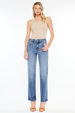 High Rise True Straight Jeans