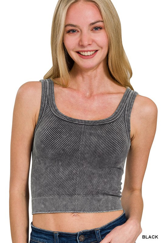 Ribbed Washed Tank Top
