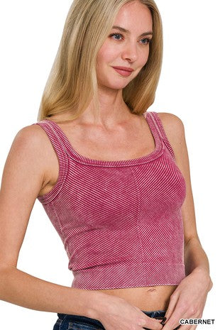 Ribbed Washed Tank Top
