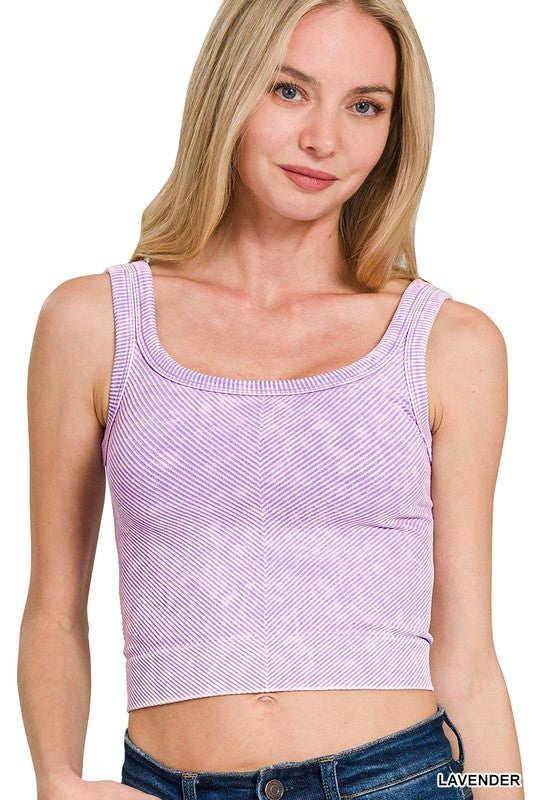 Ribbed Washed Tank Top