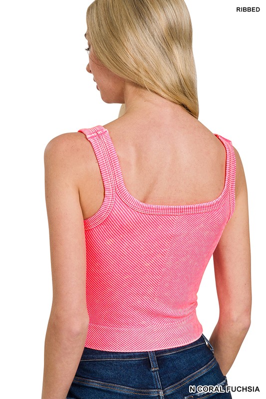 Ribbed Washed Tank Top