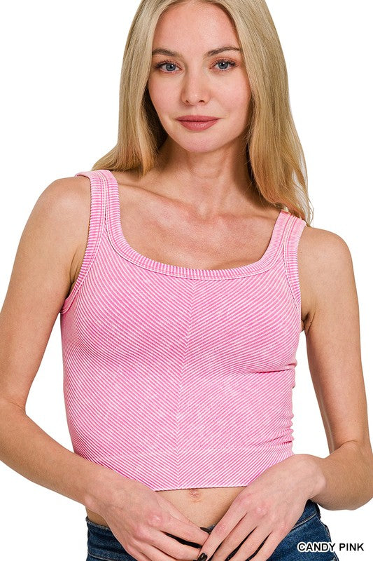 Ribbed Washed Tank Top