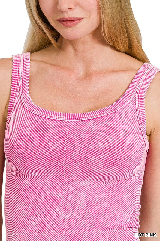 Ribbed Washed Tank Top
