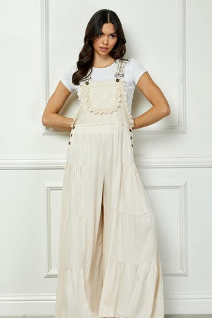 Boho Tiered Woven Overalls