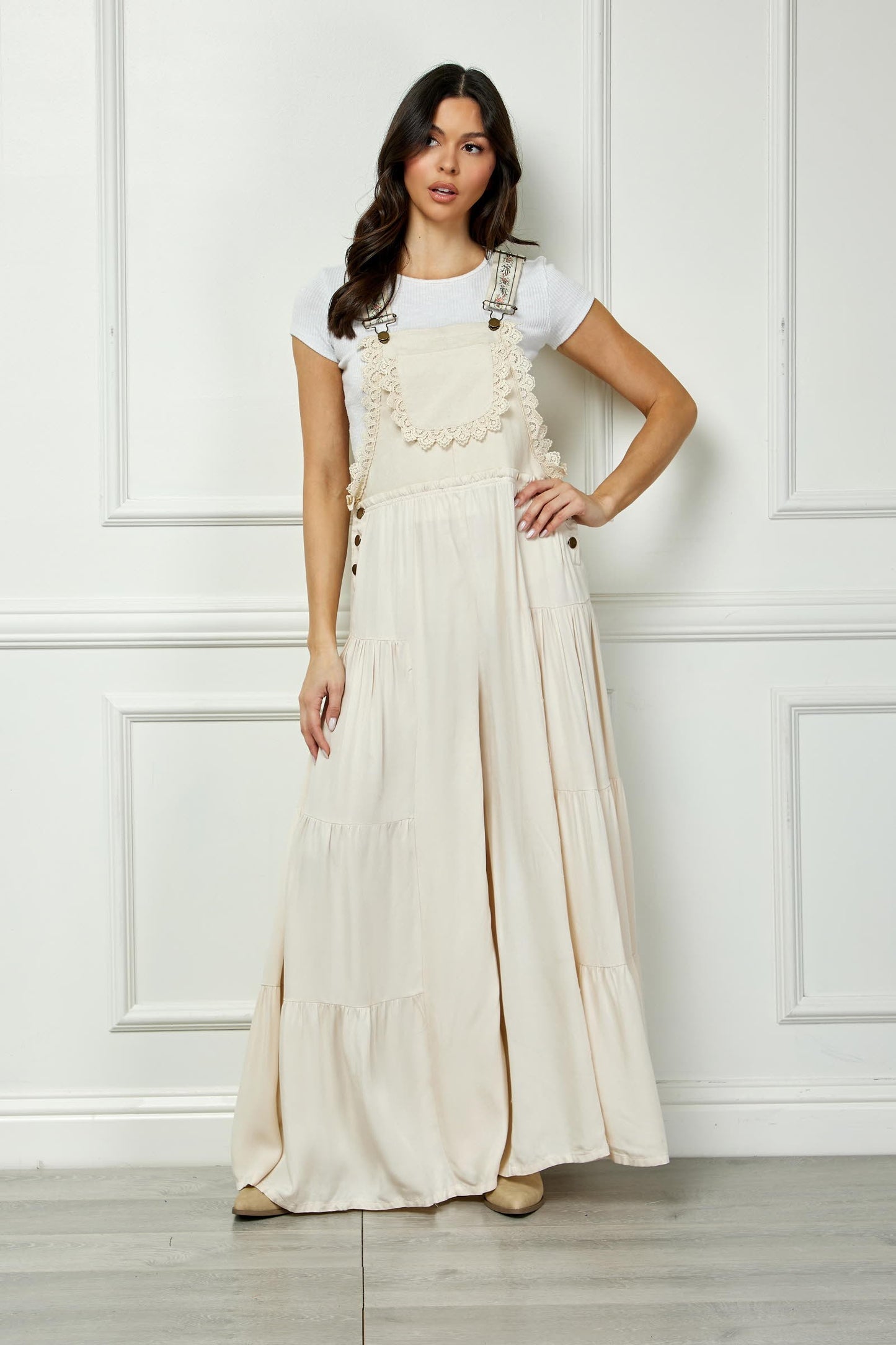 Boho Tiered Woven Overalls