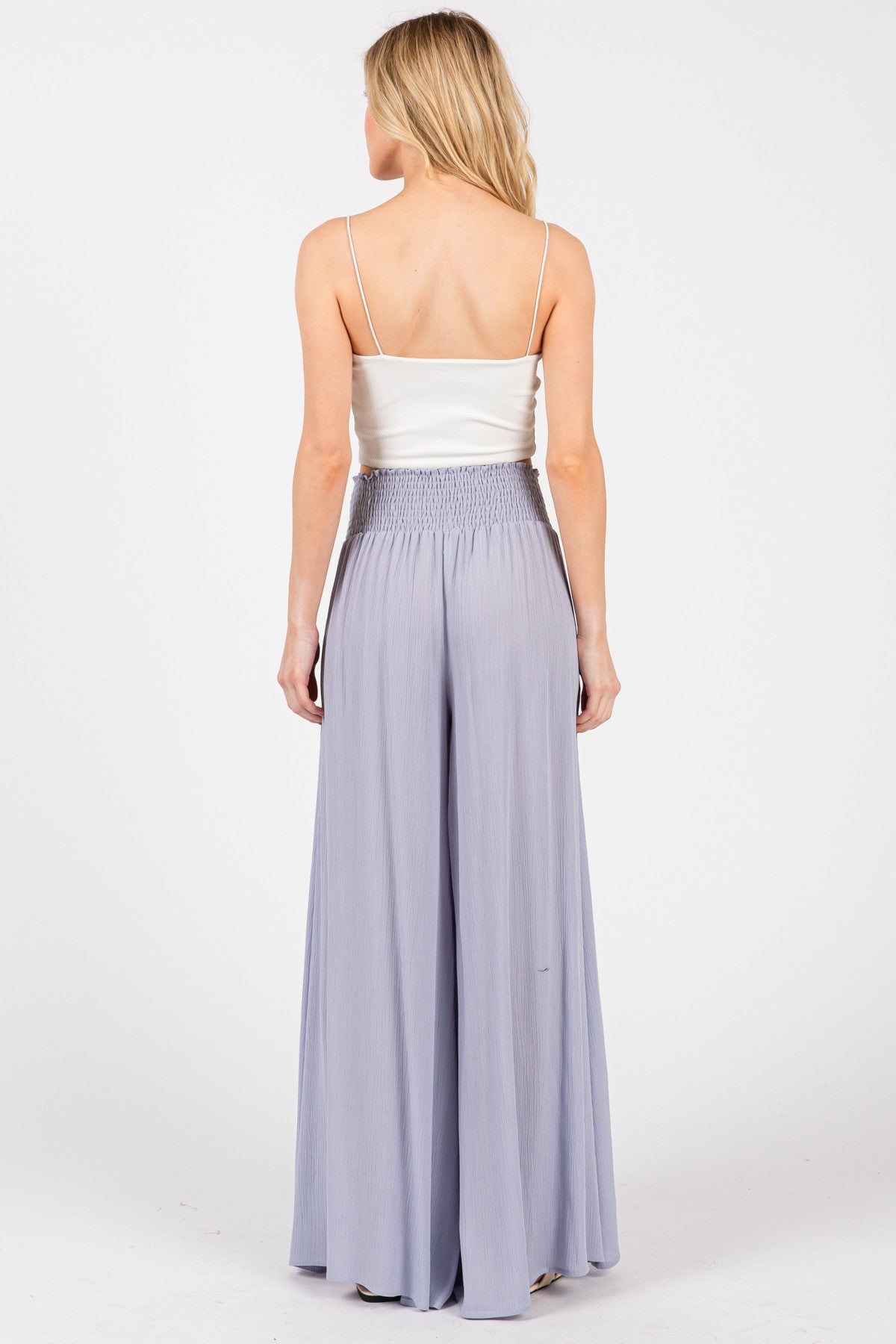Smocked Wide Leg Pants