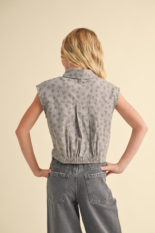 Button Up Crop