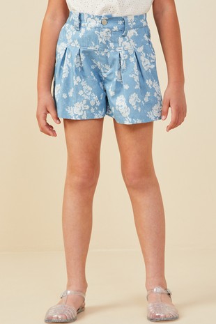 Floral Chambray Shorts
