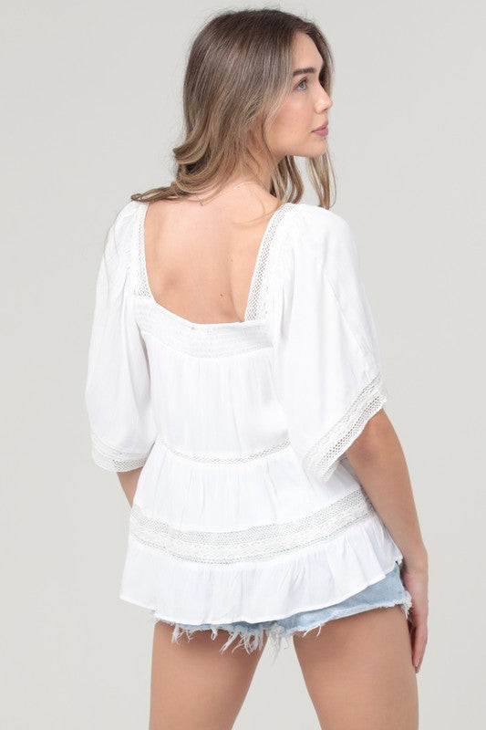 Lace Neck Blouse