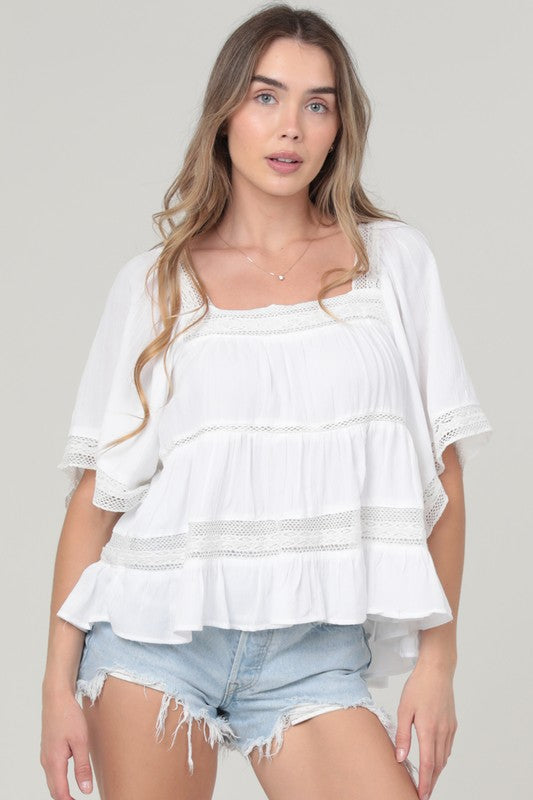 Lace Neck Blouse