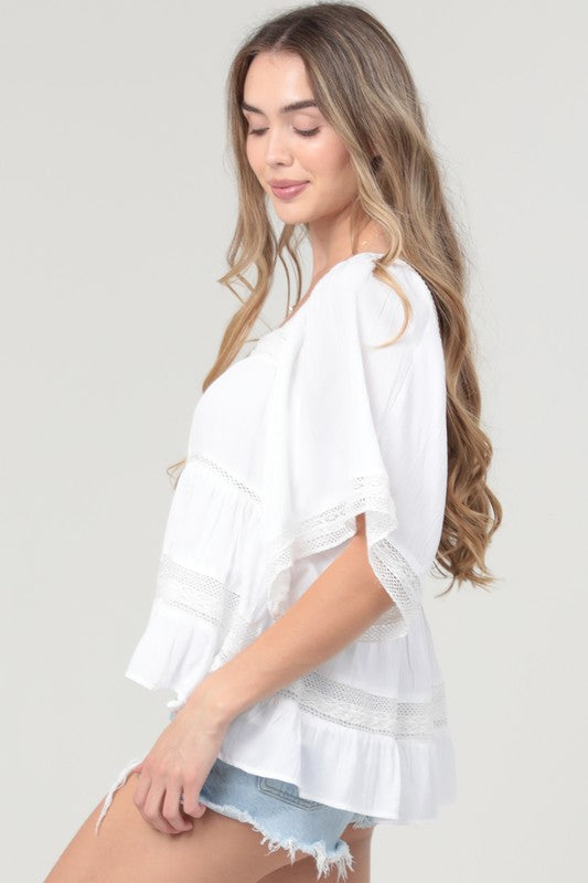 Lace Neck Blouse