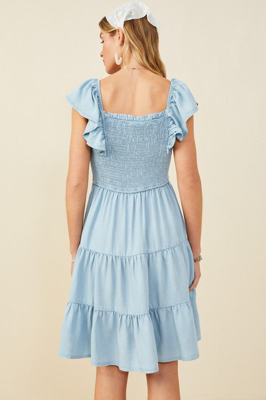 Smocked Tencel Dress