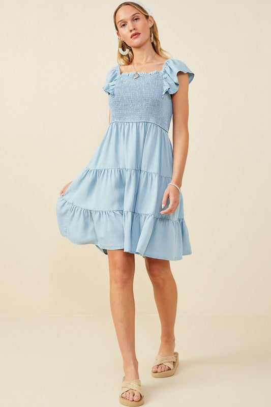 Smocked Tencel Dress