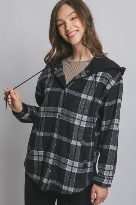 Plaid Hooded Jacket
