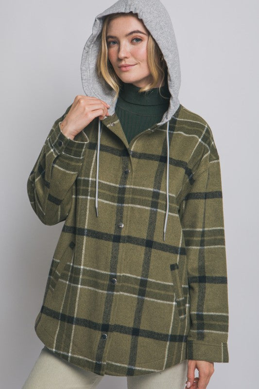 Plaid Hooded Jacket