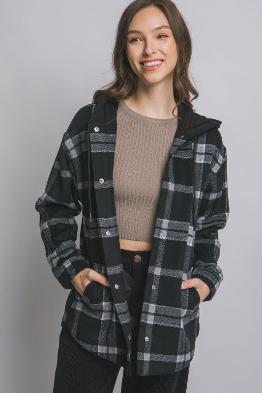 Plaid Hooded Jacket