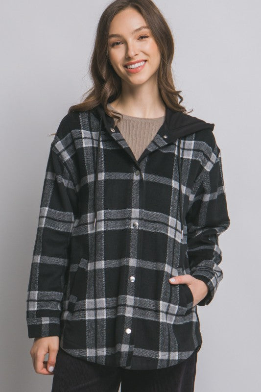Plaid Hooded Jacket