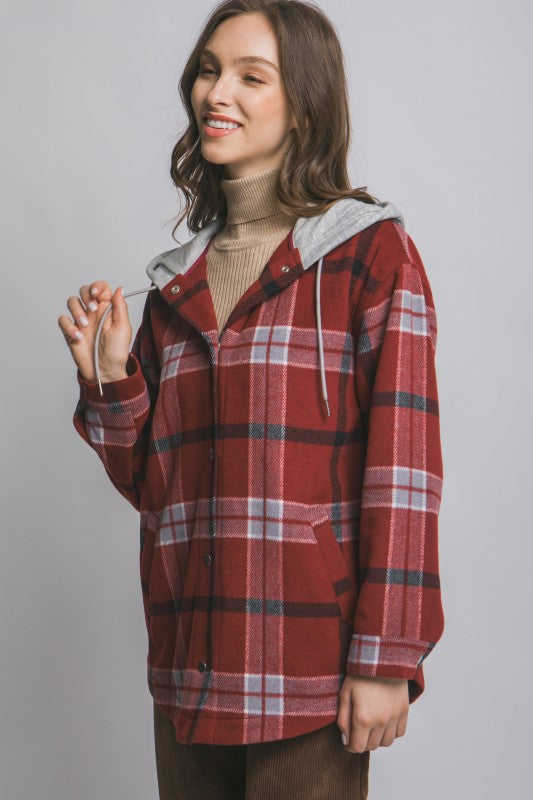Plaid Hooded Jacket
